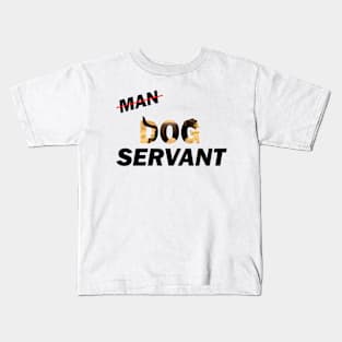 Man Dog Servant - Chocolate labrador oil painting word art Kids T-Shirt